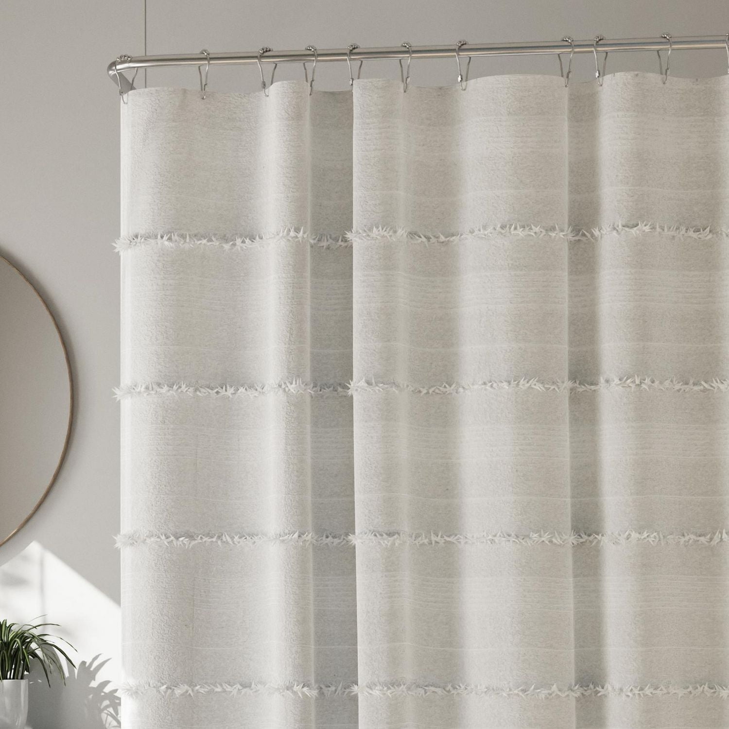 Hometrends Graham Tufted Loop Heavy Weight Woven Fabric Shower Curtain, 70" x 72"