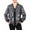Silver, variant on Womens Jacket Casual Glitter Sequin Baseball Fashion Long Sleeve Casual Zip Up Bomber Outwear Coat