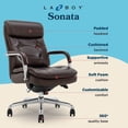 thumbnail image 3 of La-Z-Boy Sonata Executive MidBack Office Chair Bonded Leather Brown and Chrome, 3 of 8