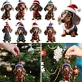 thumbnail image 2 of TQEHS Adorno de árbol de Navidad de acrílico con forma de perro salchicha para decoración festiva del hogar ~ B2Y1, 2 of 6
