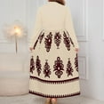 thumbnail image 4 of Ovzne Robes Grande Taille pour Femmes Courbes Robe pour Femme Mode Féminine Style Ethnique Imprimé Col Rond Manches Longues Robe Facile Robe de Printemps Manches Longues Imprimée Liquidation, 4 of 7