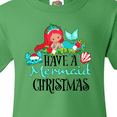 thumbnail image 4 of Inktastic Have a Mermaid Christmas with Crab and Seashell Youth T-Shirt, 4 of 5