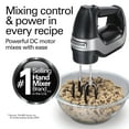 thumbnail image 2 of Hamilton Beach Professional 7-Speed Electric Hand Mixer, with SoftScrape Beaters, Whisk, Dough Hooks & Case, Black, 2 of 8