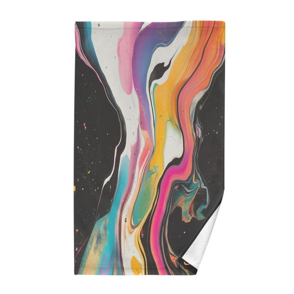 Yayeee 100% Cotton Hand Towels for Bathroom 16" x 28" Soft Absorbent Kitchen Towel, Colorful Black