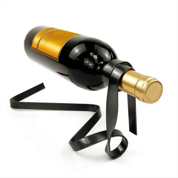 Soporte de Botella de Vino de Hierro, Estante de Vino Suspendido de Hierro, Mueble de Bar, Hogar, Negro