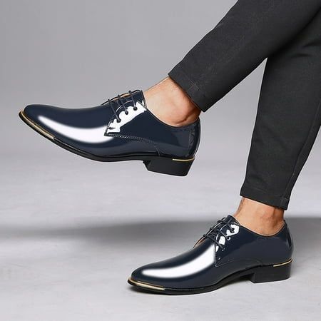 Gubotare Mens Oxford Shoes Comfort Men s Classic Modern Formal Oxford Business Formal Sneakers (Blue 11)