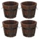 thumbnail image 1 of 4pcs Small Planter Pot Barrel Planter Garden Tree Planter Small Wood Planter Garden Flower Pot for Patio, 1 of 3