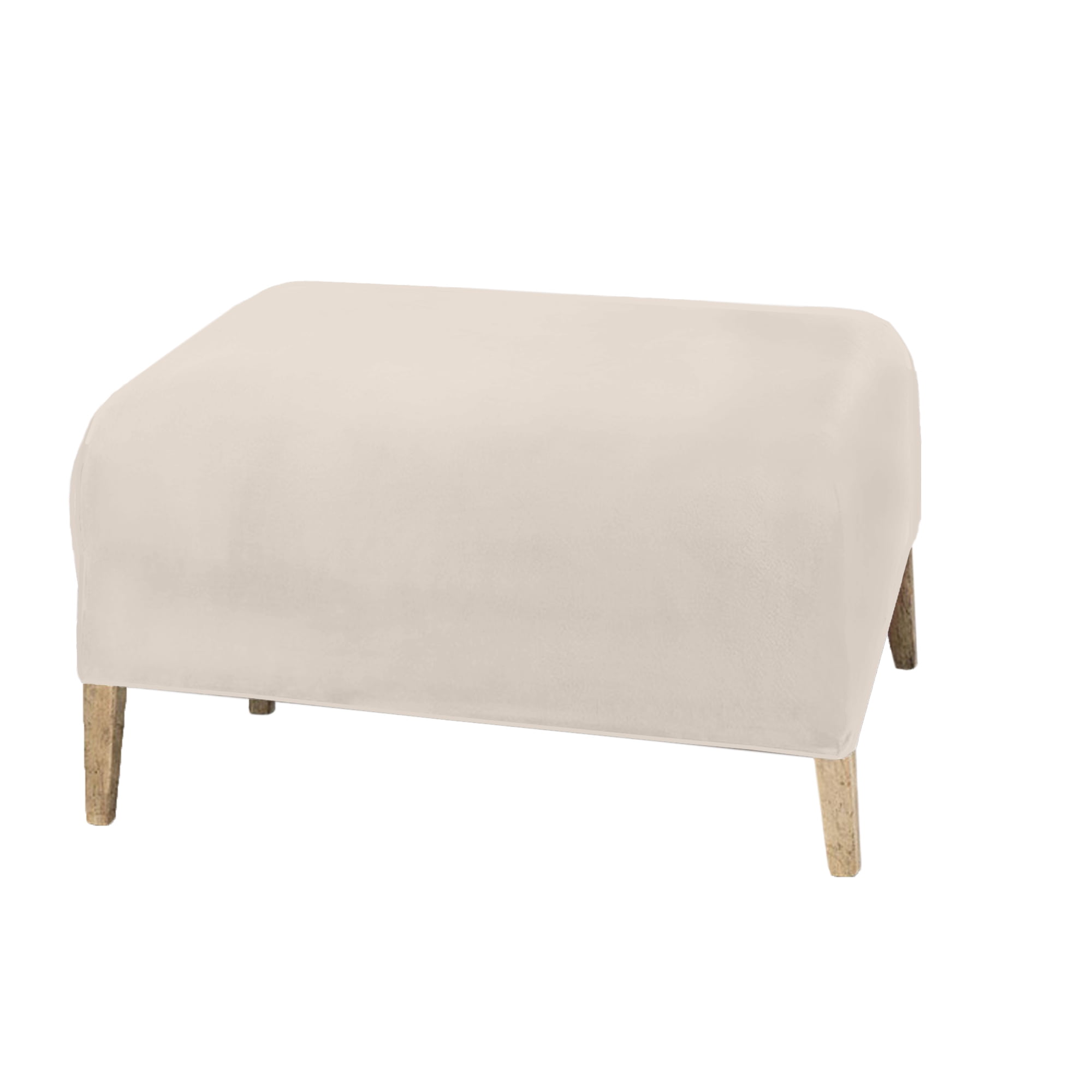 Great Bay Home 1Piece Velvet Plush Solid Ottoman Stretch Slipcover