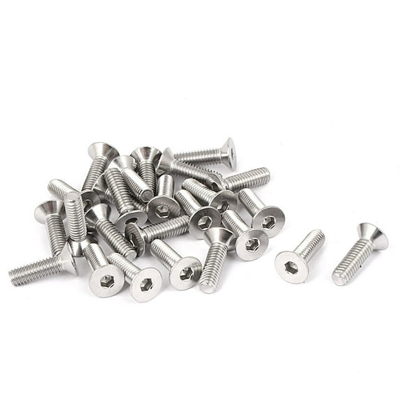 Unique Bargains M4x14mm Stainless Steel Hex Socket Flat Head Countersunk Bolts Screw 25pcs