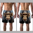 thumbnail image 3 of luoweisi Men's Beach Shorts Quick Dry Swim Trunks with Mesh Lining Monkey L, 3 of 5