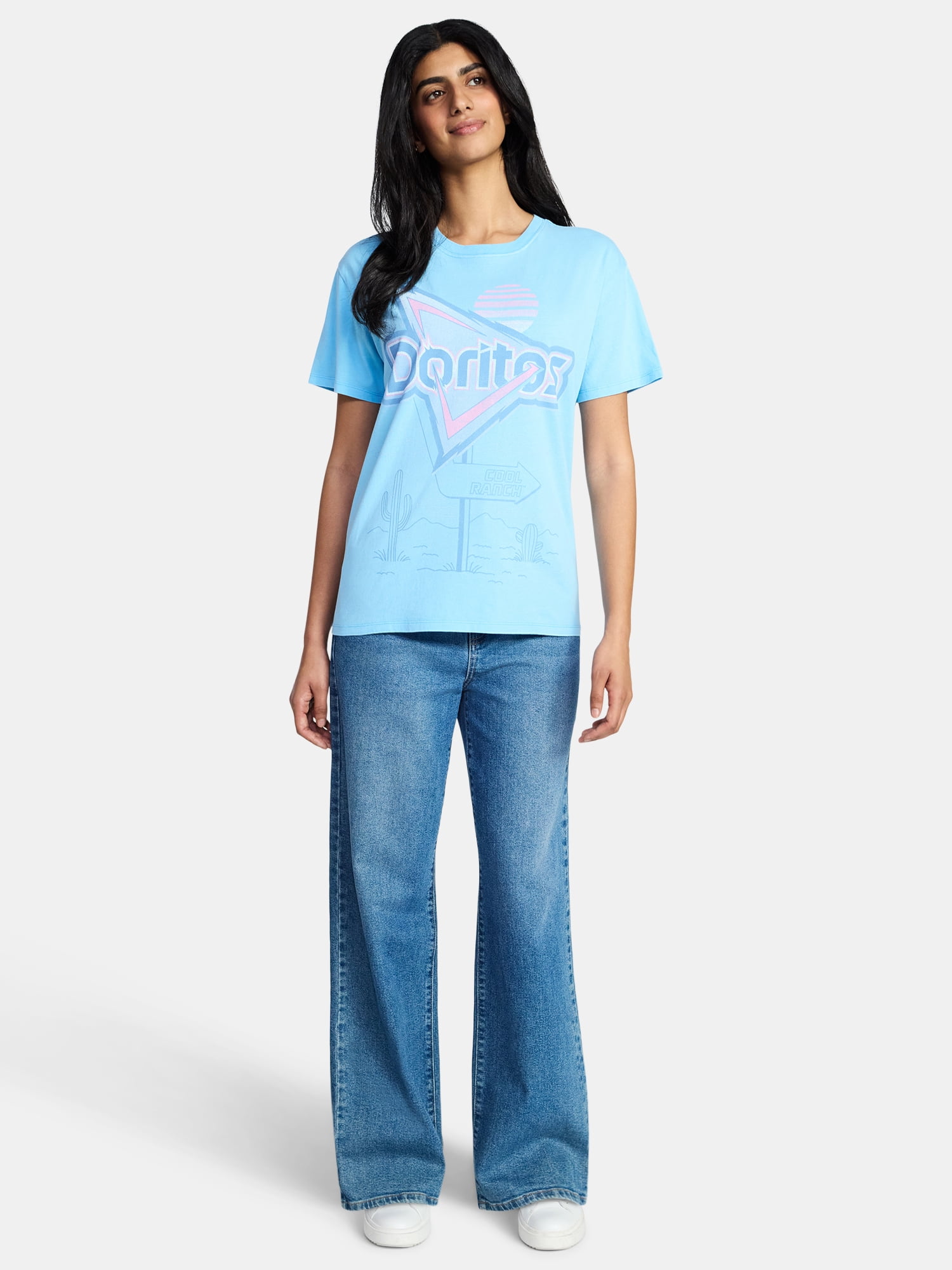 Doritos Cool Ranch Women's Graphic Tee with Short Sleeves, Sizes XXS-XXL