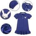 thumbnail image 4 of KYAIGUO Robes à Manches Courtes pour Filles, Robe d'Été Décontractée pour Bébé, Couleur Unie, Col à Revers, Jupe Ample pour 2-8 Ans, 4 of 9