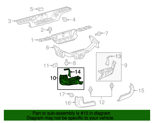 Genuine Toyota End Support 52154-04010