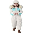 thumbnail image 3 of Zshosam Baby Girl Winter Clothes Fleece Baby Snowsuit with Hood, Convertible Mittens & Booties, Car Seat Friendly, Soft & Warm, Easy Zip Size 3T 4T,(White 3-4 Years), 3 of 5