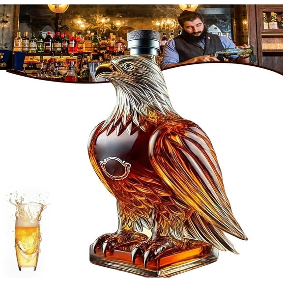 Eagle Whiskey Bottle, Eagle Whiskey Glass, Eagle Bottle, Funny Whiskey Eagle Bottle, Unique Eagle Animal Whiskey Decanter, Fun Bar Decoration, Gift for Whiskey Dad, Husband, Boyfriend