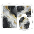 thumbnail image 3 of Black White Gold Marble Pattern Bathroom Rugs Sets 3 Piece,Toilet Cover Set,Absorbent Non Slip Bathroom Mats Sets with U-Shaped Contour Rug Toilet Rug Set, 3 of 5
