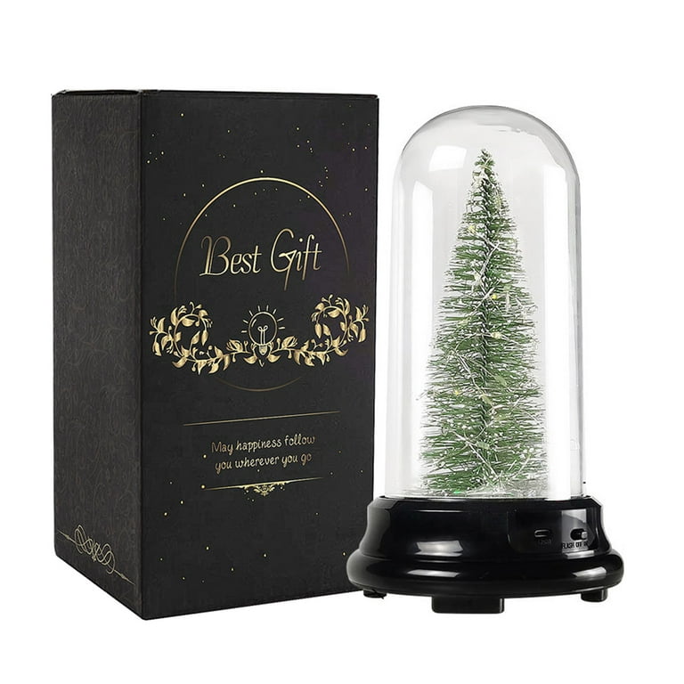 CHGBMOK Christmas Tree In Glass Dome With Warm String Light