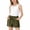 Green, variant on ZLBDYG Teen Cotton Linen Shorts Girls Oversized Elastic Waist Wide Leg Shorts Drawstring Summer Casual Beach Short Pants with Pocket
