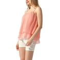 thumbnail image 4 of INSPIRE CHIC Tank Tops for Women's Double-Layer Pleated Ruffle Summer Spaghetti Strap Top, 4 of 5
