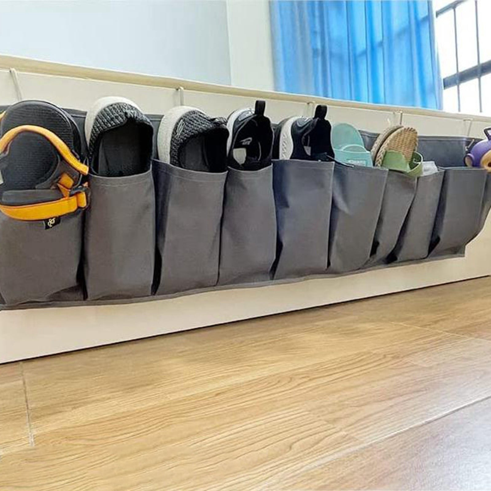 Home Textile Storage Handy Hanging Shoe Bag with 10 Pockets for Bedside Organization and Sturdy Hook Attachment Ideal for Shoes Toys Tools and Accessories