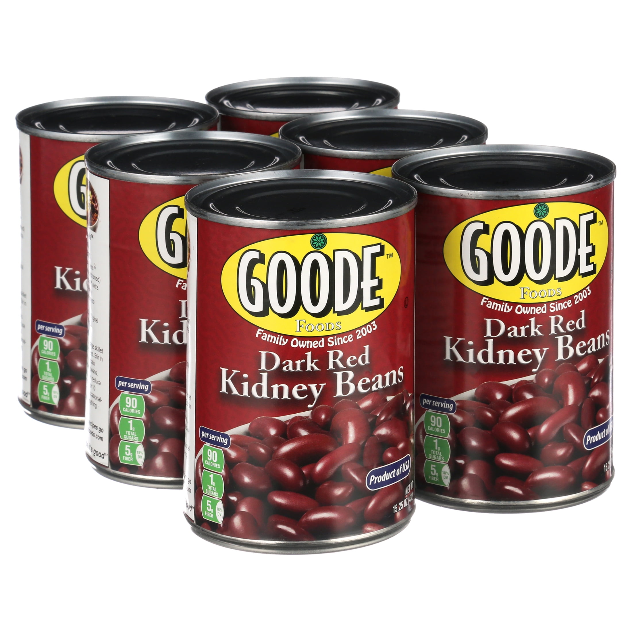 (6 Pack) Goode Foods Dark Red Kidney Beans, 15.25 oz Cans