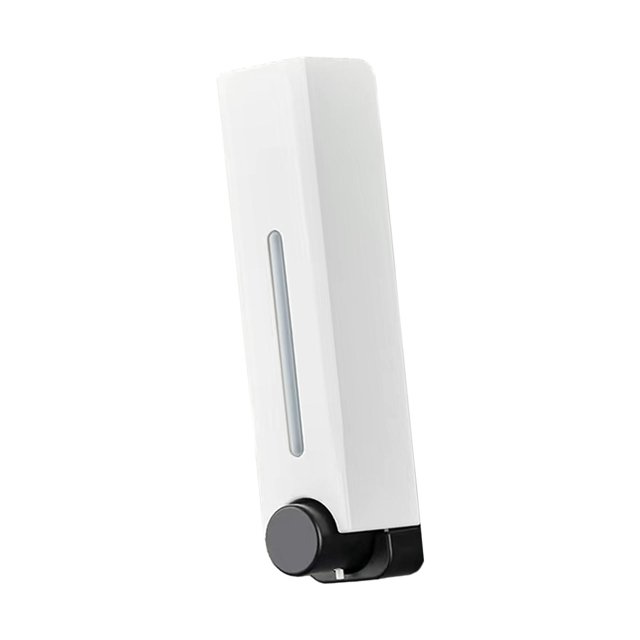 Dispensador de jabón líquido de pared de 500 ml, recipiente para loción de 6,2 x 7,5 x 27,5 cm Blanco