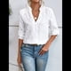 thumbnail image 4 of Blusa de Larga con Botones y Bordado de Crochet para Mujer. XL, 4 of 9