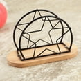 thumbnail image 5 of Napkin Holders for Tables,Modern Metal Napkin Rack for Kitchen Tables,Decorative Paper Holders Dispenser with Wooden Base,Home Dining Accessories(3.9x6.1x2.6Inch), 5 of 6