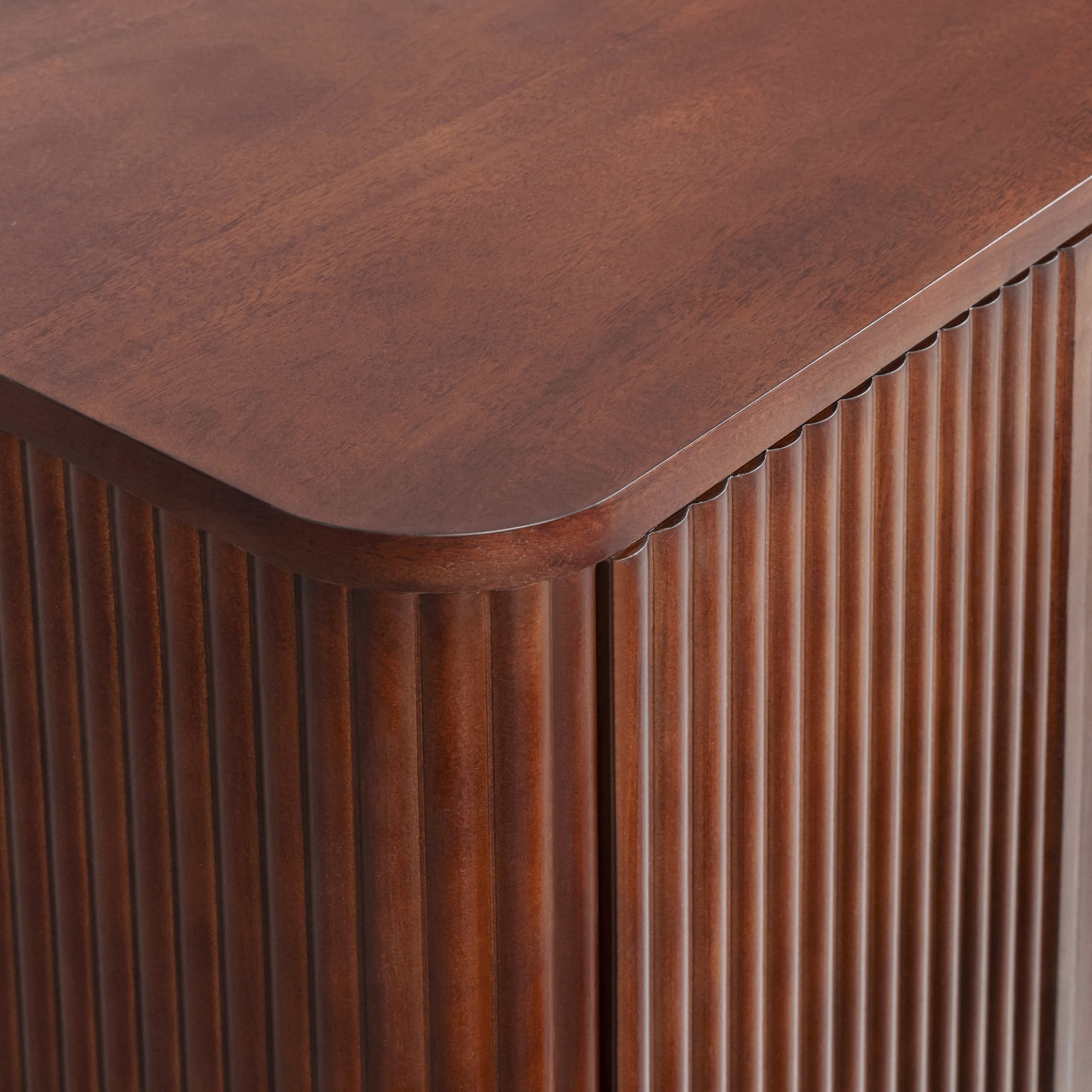 Teamson Home Potomac Modern Solid Wood Sideboard with Push-to-Open Storage, Adjustable Shelf, 3 Drawers & 2 Cabinets