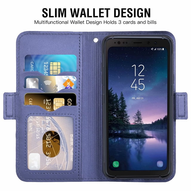 Case for Samsung Galaxy S8active, Phone Case Leather, Case Flip Case Magnetic Leather Case Protective Cover