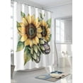 thumbnail image 3 of Fsddascl Summer Sunflower Shower Curtain Set - Extra Long 72" x 96" Washable Bathtub Curtain with 12 Hooks, Blooming Spring Floral Leaf Waterproof Fabric Stall Shower Curtains for Bathroom/Bathtub, 3 of 6