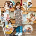 thumbnail image 6 of Pioneer Flower Floral Print Pattern Kids Aprons for Girls and Boys,Adjustable Neck Strap Toddler Aprons for Kids Cooking Baking, 6 of 7