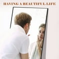 thumbnail image 4 of Mydepot 21" x 64" Mirror Full Length, Body Wall Mirrors with Shatter-Proof Glass, Floor Standing Hanging Leaning, Large Tall Mirror with Aluminum Alloy Frame for Bedroom Cloakroom, Black, 4 of 9