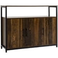 thumbnail image 1 of HOMCOM Industrial Kitchen Sideboard, Buffet Cabinet with Storage Open Compartment and Adjustable Shelves, Rustic Brown, 1 of 10