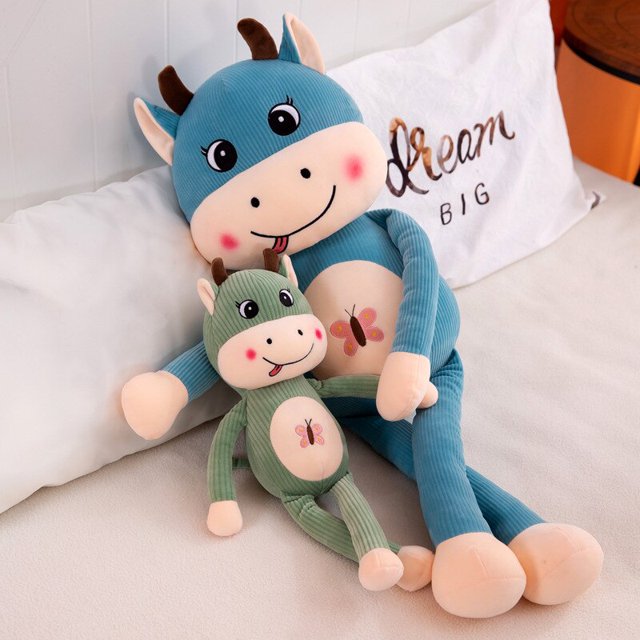 New Arrival Long Legs Cattle Plush Toy for Baby Kids Playmate Soft Stuffed Animal Cattle Plush Toy Gifts for Kids Birthday zhangmengya LED