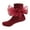 Burgundy, variant on Double Lace Frills Ankle Socks for Toddler Baby Girls with Ruffles