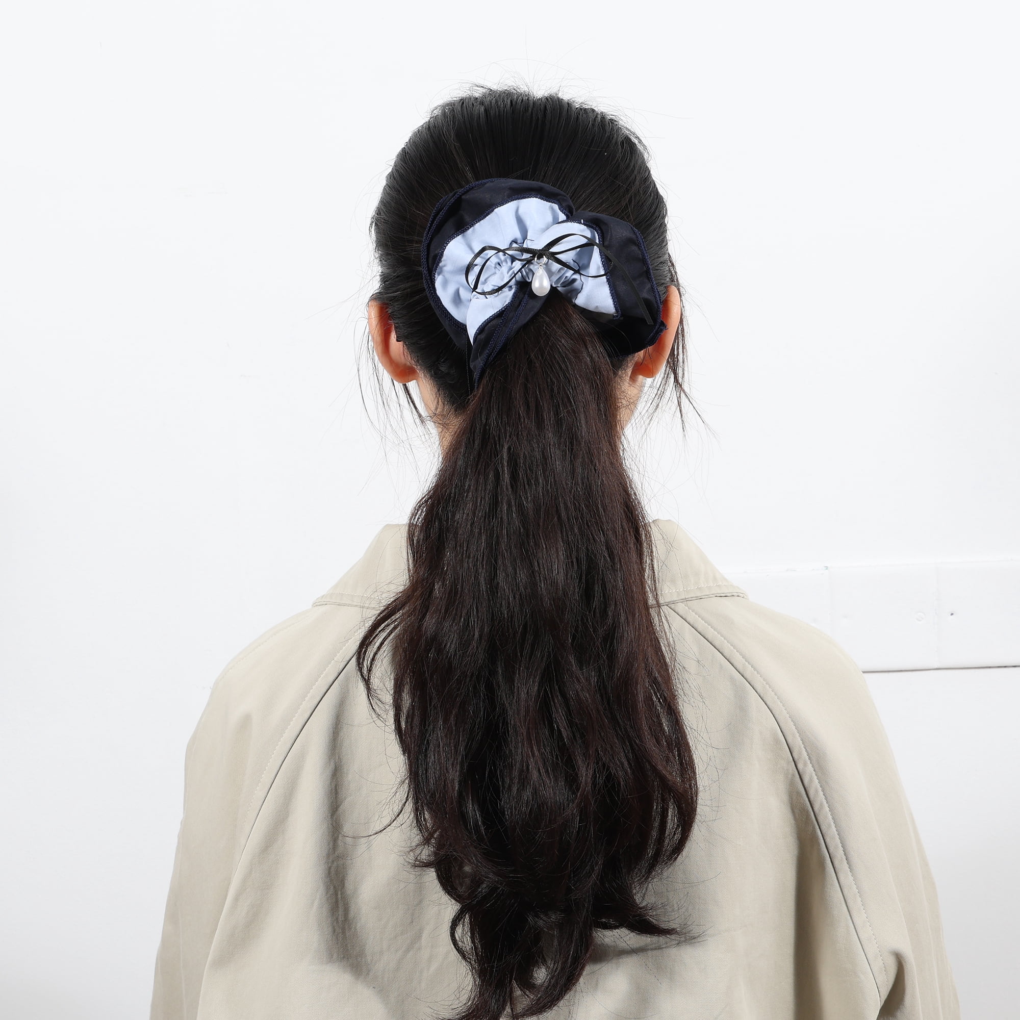 Unique Bargains Fashionable Patchwork Denim Hair Ties in Blue for All Your Styling Needs