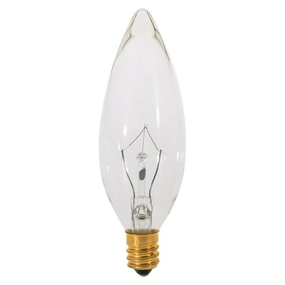 Satco A3620 BA9.5 Incandescent Light Bulbs 15W 2700K E12 Candelabra Base Dimmable (25 Pack)
