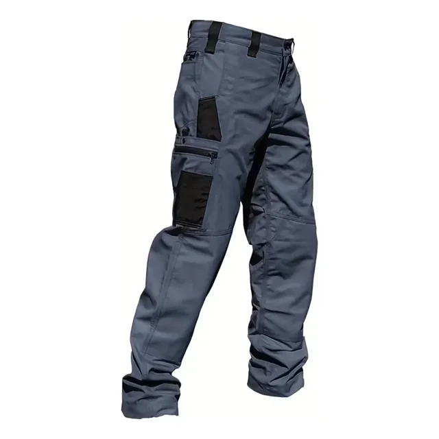 Pantalón Táctico Impermeable Y Muchos Bolsillos Hombre,Gris,L(32)