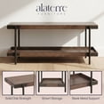 thumbnail image 6 of Kyra 42 in. L Oak and Metal Entryway Bench with Lower Shelf - Rustic Industrial Style, Solid Wood Top, Metal Legs, Ideal for Dining Area, Living Room, Mudroom, 6 of 7