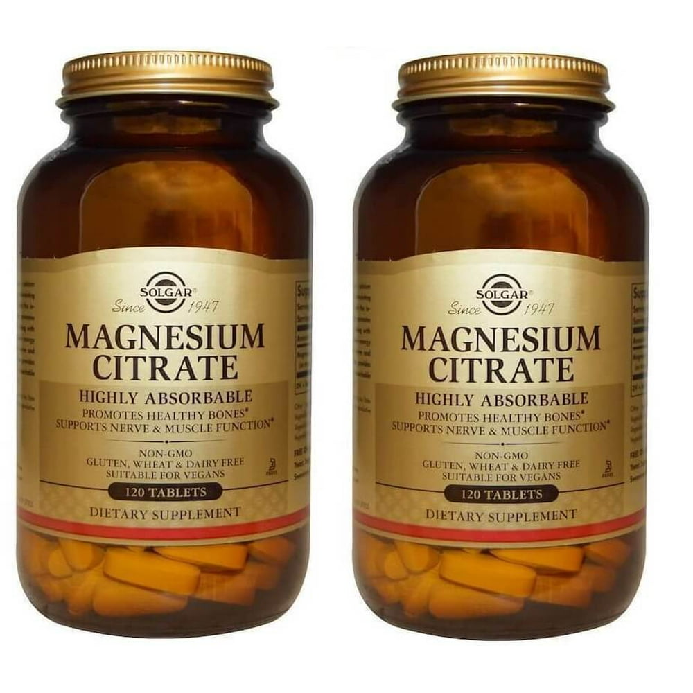 Solgar Magnesium Citrate, 120 Tablets 2 Packs