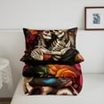 thumbnail image 5 of Suagr Skull Comforter Set King Size Colorful Rose Floral Bedding Sets Gothic Style Bedding Comforter Sets Bohemian Skeleton Print Down Comforter Boho Exotic Themed Duvet Set, 5 of 7