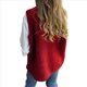 thumbnail image 4 of Chalecos de Forro con Cuello en V para Mujer, Chaquetas de Felpa con Botones, Sin Mangas, con Bolsillos. Rojo XXXL, 4 of 6