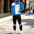 thumbnail image 4 of Lyrehush Casual Outfits for Men Color Block Pullover Hooded Sweatshirt with Jogger Pants Tracksuits, 4 of 5
