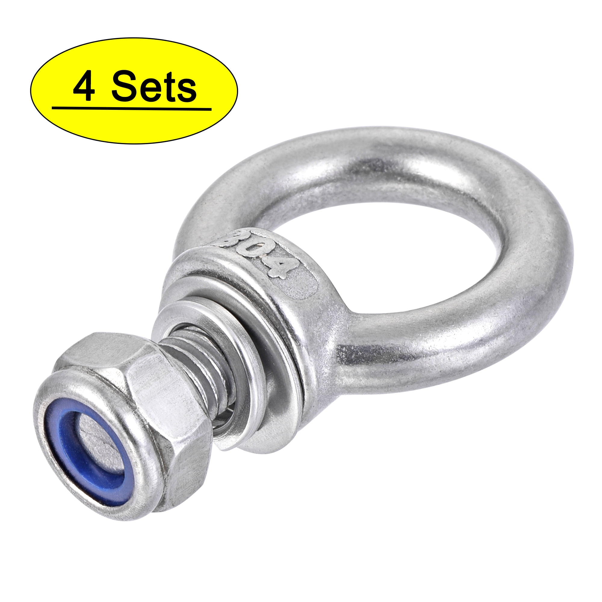 Unique Bargains Lifting Eye Bolt M10 x 18mm Male Thread with Hex Screw Nut Gasket for Hanging