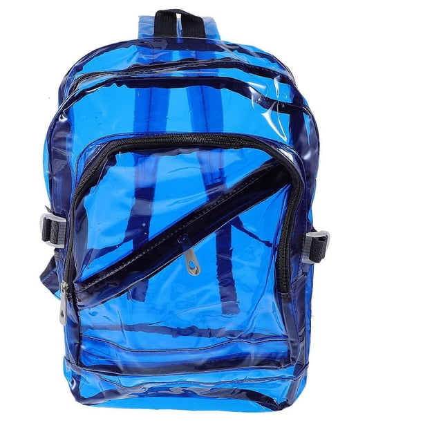 Stylish Transparent Backpack School Shoulder Bag Satchel for Boys Girls (Blue)