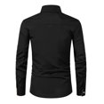 thumbnail image 2 of Playeras Y Camisas Para Hombre Camisa de color sólido informal de negocios a la moda para hombres con mangas largas (Black, S), 2 of 6
