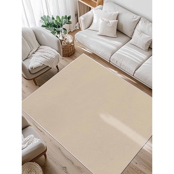 Solid Color Area Rug for Bedroom 3x5 Ft Light Khaki Super Soft fuzzy Throw Rug Non-Slip Fluffy Plush Indoor Floor Carpet for Living Room Nursery Home Decor