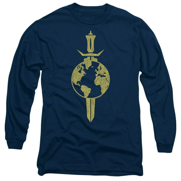Trevco CBS1869B-AL-4 Star Trek & Terran Empire Adult 18-1 Long Sleeve T-Shirt, Navy - Extra Large