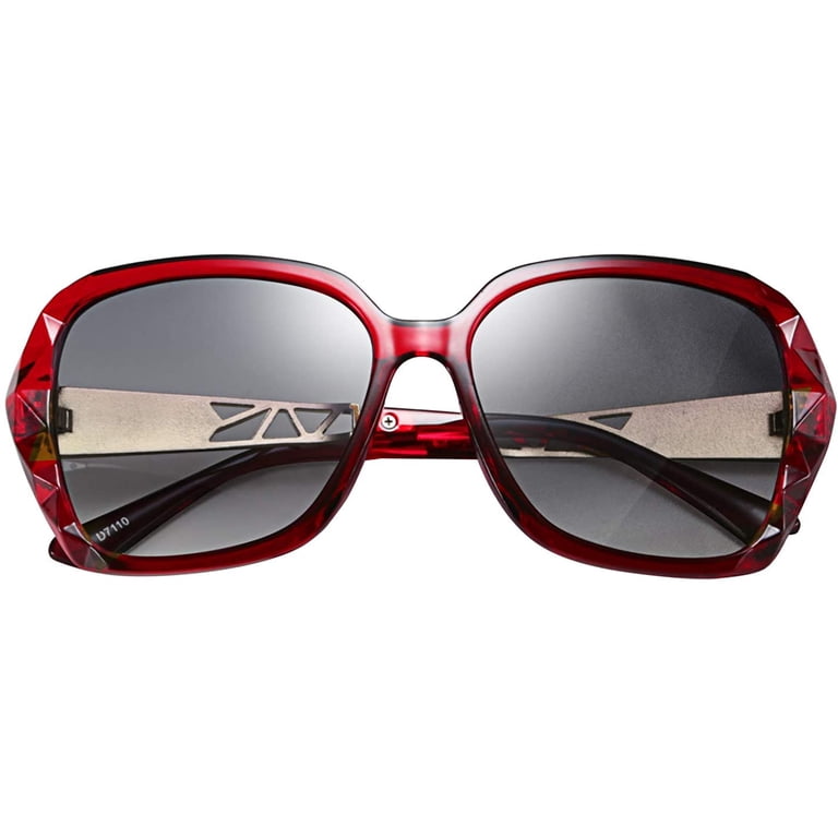 Polarized Women Square Sunglasses Sparkling Composite Frame Wrap Around FEISEDY Polarized Women Square Sunglasses Sparkling  main image 3